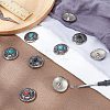 Gorgecraft 12Pcs 4 Colors 1-Hole Alloy & Cat eye Turquoise Buttons FIND-GF0004-52-5