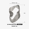 Wave Shape 304 Stainless Steel Cuff Rings for Women FS-WG77DEA-02-2