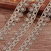 4 Yards Metallic Yarn Flower Lace Ribbons OCOR-LP0001-10-3