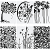6Pcs 6 Styles Plastic Embossing Folders DIY-SP0005-35-1