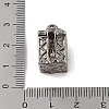 Carved Cuboid Rack Plating Brass Prayer Box Pendants KK-L101-28B-3