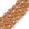 Transparent Electroplate Glass Beads Strands EGLA-N013-T10mm-B21-1