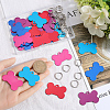 40Pcs 5 Colors Pet Aluminium Pendants FIND-SP0002-44-3