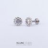 Stainless Steel Micro Pave Clear Cubic Zirconia Cartilage Earrings for Women Men WG126FA-01-1