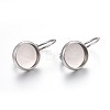 Tarnish Resistant 304 Stainless Steel Leverback Earring Settings STAS-F191-03P-8mm-1