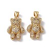 Brass Micro Pave Cubic Zirconia Pendants KK-B061-15G-2