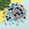 89Pcs Colorful Pattern Printed Silicone Beads Sets SIL-SZ0002-54D-3