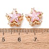 Brass Micro Pave Pink Cubic Zirconia Beads CU-CBAEC99-34G-01-3