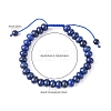 Adjustable Natural Lapis Lazuli Braided Bead Bracelets BJEW-F369-A15-4