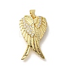 Rack Plating Brass with Cubic Zirconia Pendants KK-Z086-14G-02-1