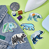 HOBBIESAY 5Pcs 5 Style Polar Bear with Scenery Computerized Embroidery Cloth Iron on/Sew on Patches DIY-HY0001-53-3