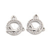 Brass Micro Pave Clear Cubic Zirconia Charms KK-Z044-20P-1