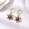 Star of David Evil Eye Handmade Glass Seed Beads with Lampwork Hoop Earrings EJEW-MZ00389-3