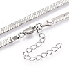 Brass Flat Snake Chain Necklaces for Women Men NJEW-N054-04P-2