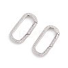 Brass Micro Pave Clear Cubic Zirconia Spring Gate Rings ZIRC-E164-06P-2