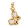 Brass Micro Pave Clear Cubic Zirconia Pendants ZIRC-C030-02G-3