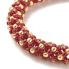 Glass Seed Beaded Bracelet with Brass Magnetic Clasp BJEW-JB07802-01-7