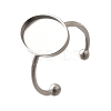 304 Stainless Steel Open Cuff Ring Components STAS-M057-01E-P-1