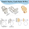 SUNNYCLUE 40Pcs 4 Styles 304 Stainless Steel Clip-on Earring Findings STAS-SC0008-32-2