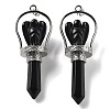 Natural Obsidian Pointed Big Pendants KK-H491-01P-06-1