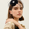 Bridal Wedding Mesh Feather Fascinator Hats Hair Chips OHAR-WH0011-47B-7