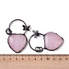 Natural Rose Quartz Heart Big Pendants G-B073-03R-02-3