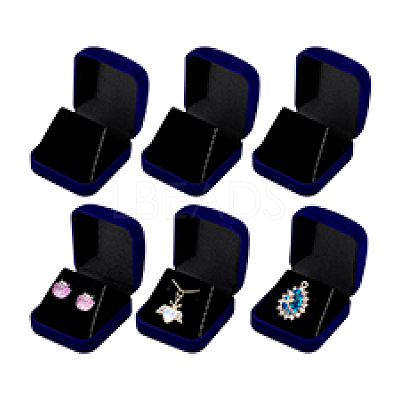 Flocking Jewelry Pendant Storage Boxes CON-WH0089-181B-1