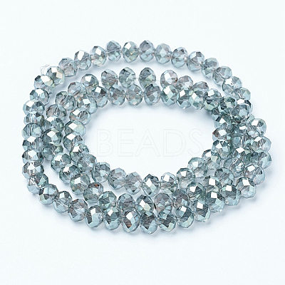 Electroplate Transparent Glass Beads Strands EGLA-A034-T2mm-Y03-1