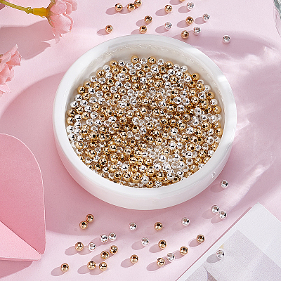 400Pcs 2 Colors Brass Spacer Beads KK-BBC0023-58B-1