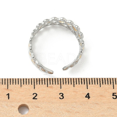 304 Stainless Steel Double Color Cuff Rings RJEW-S635-01GP-F-1