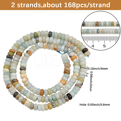 2 Strands Natural Flower Amazonite Beads Strands G-PA0001-27-1