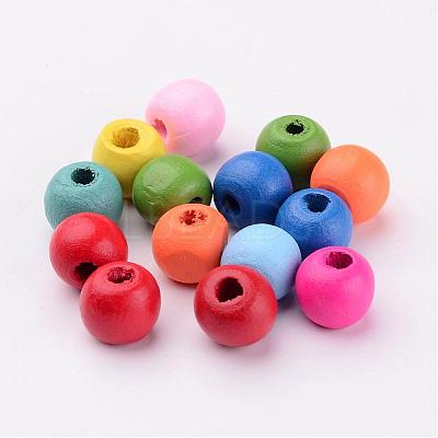 Dyed Natural Wood Beads X-WOOD-R249-047-1