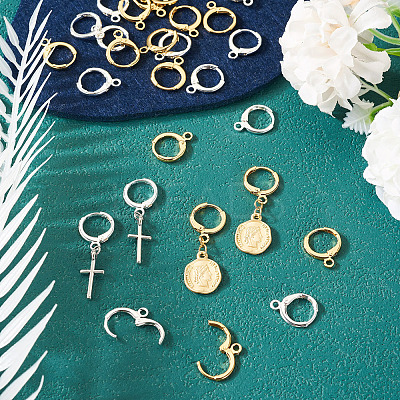 40Pcs 2 Colors Brass Leverback Earring Findings KK-TA0001-88-1