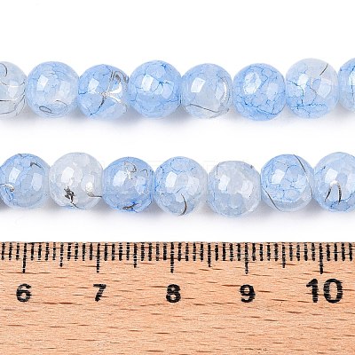Drawbench Crackle Glass Beads Strands GLAA-N006-8mm-04-1