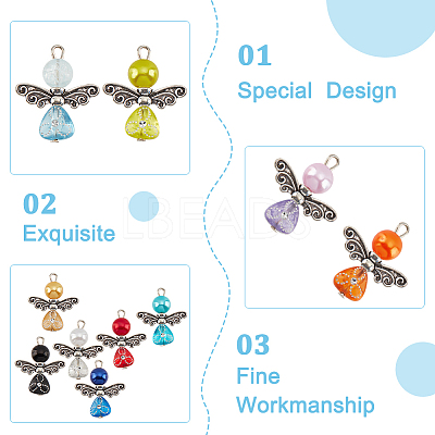 Acrylic Angel Pendants FIND-WH0110-377-1