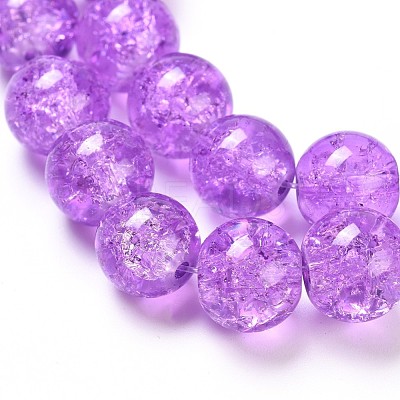 Spray Painted Crackle Glass Beads Strands CCG-Q001-10mm-12-1