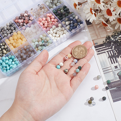750Pcs 15 Styles Mixed Gemstone Baeds G-NB0005-42D-1