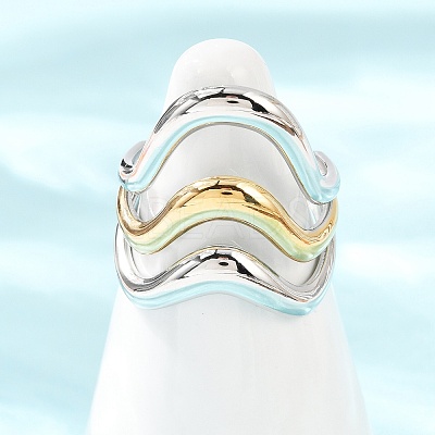 304 Stainless Steel Open Cuff Rings for Women RJEW-K296-03A-GP-1