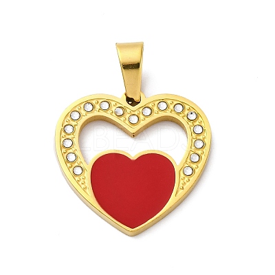 304 Stainless Steel Enamel Pendants STAS-S163-09C-G-1