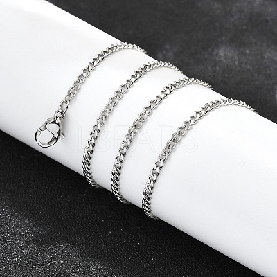 Non-Tarnish 304 Stainless Steel Curb Chain Necklaces LS-NJEW-L162-01B-P-1