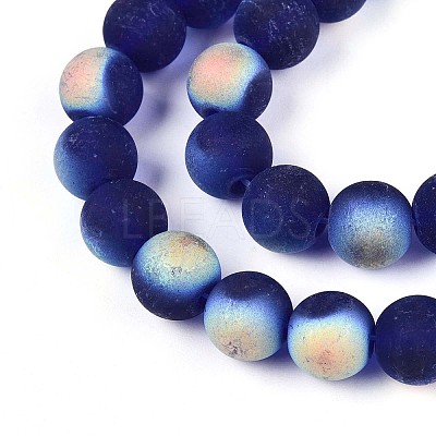 Frosted Transparent Glass Beads Strands LS-GLAA-T032-T10mm-MBB15-1