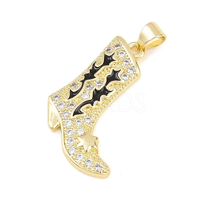 Brass Micro Pave Cubic Zirconia with Enamel Pendants LS-KK-Z145-02G-1
