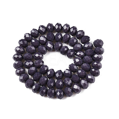 Opaque Solid Color Imitation Jade Glass Beads Strands EGLA-A044-P8mm-D11-1