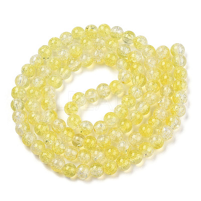 Transparent Crackle Baking Paint Glass Beads Strands DGLA-T003-01B-15-1