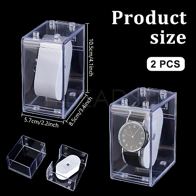 PS Plastic Single Watch Display Cases CON-WH0095-144A-1
