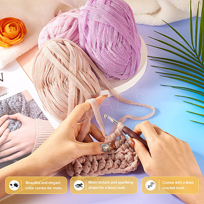 3 Skeins 3 Colors Polyester Yarn DIY-MB0002-06C-1