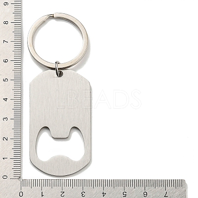 Father's Day Gift 201 Stainless Steel Oval with Word Bottle Opener Keychains LS-KEYC-E040-02P-01-1