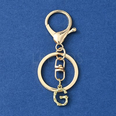 Alloy Initial Letter Charm Keychains KEYC-YW00006-07-1