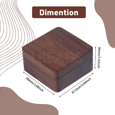 Wooden Jewelry Cufflinks Storage Magnetic Gift Case CON-WH0095-78B-1