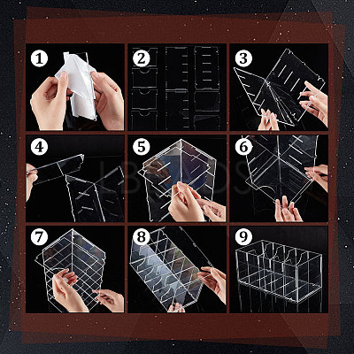 5 Grids Acrylic Belt Storage Rack CON-WH0086-071-1